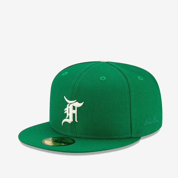 Fear of God Essentials Hat 59FIFTY Fitted New Era Cap Kelly Green Many sizes New - Picture 2 of 9